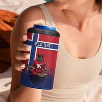 Custom Norway Football 4 in 1 Can Cooler Tumbler Ro Ro Meditating Viking Wolf