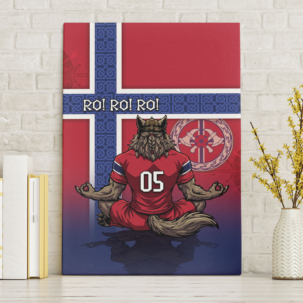 Custom Norway Football Canvas Wall Art Ro Ro Meditating Viking Wolf