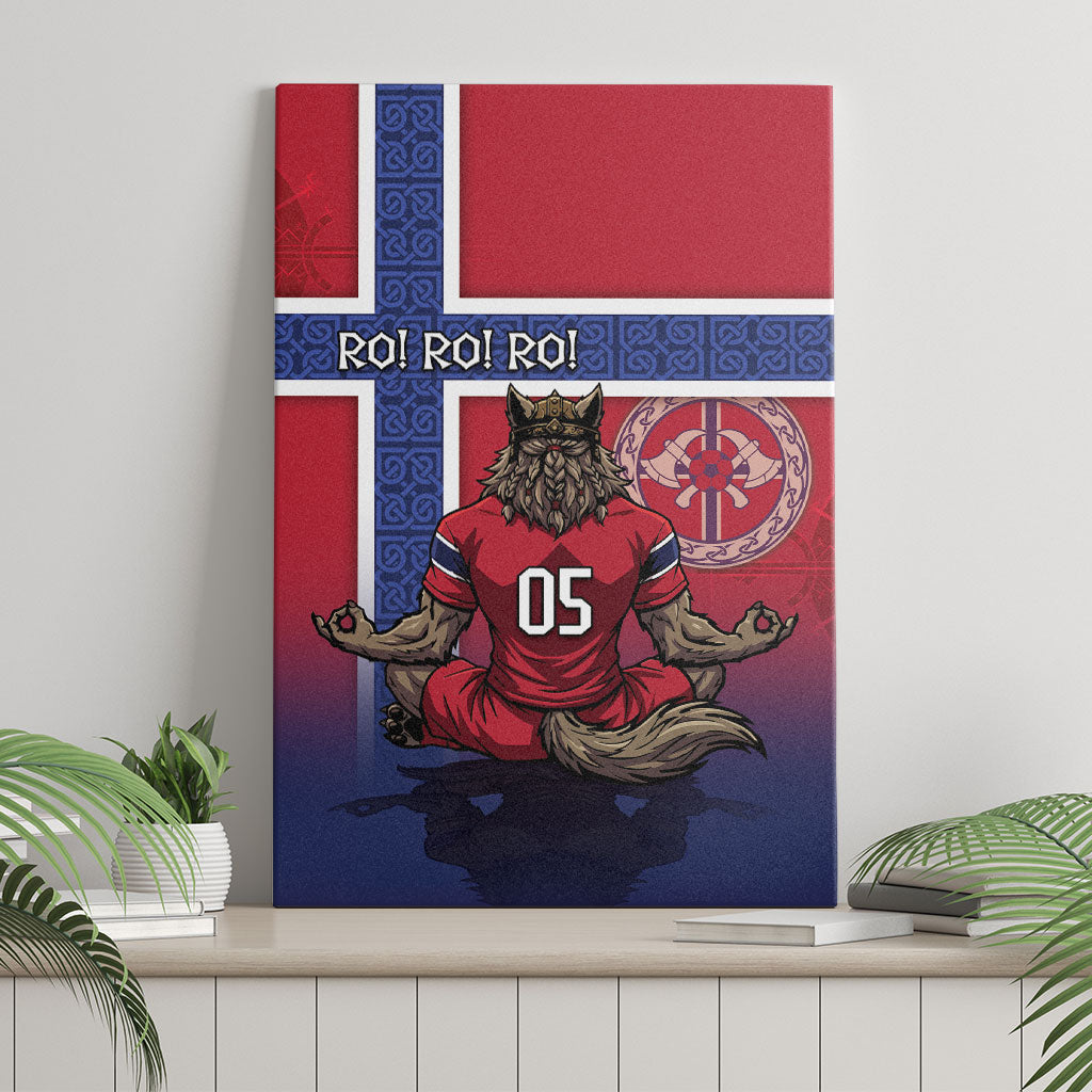 Custom Norway Football Canvas Wall Art Ro Ro Meditating Viking Wolf