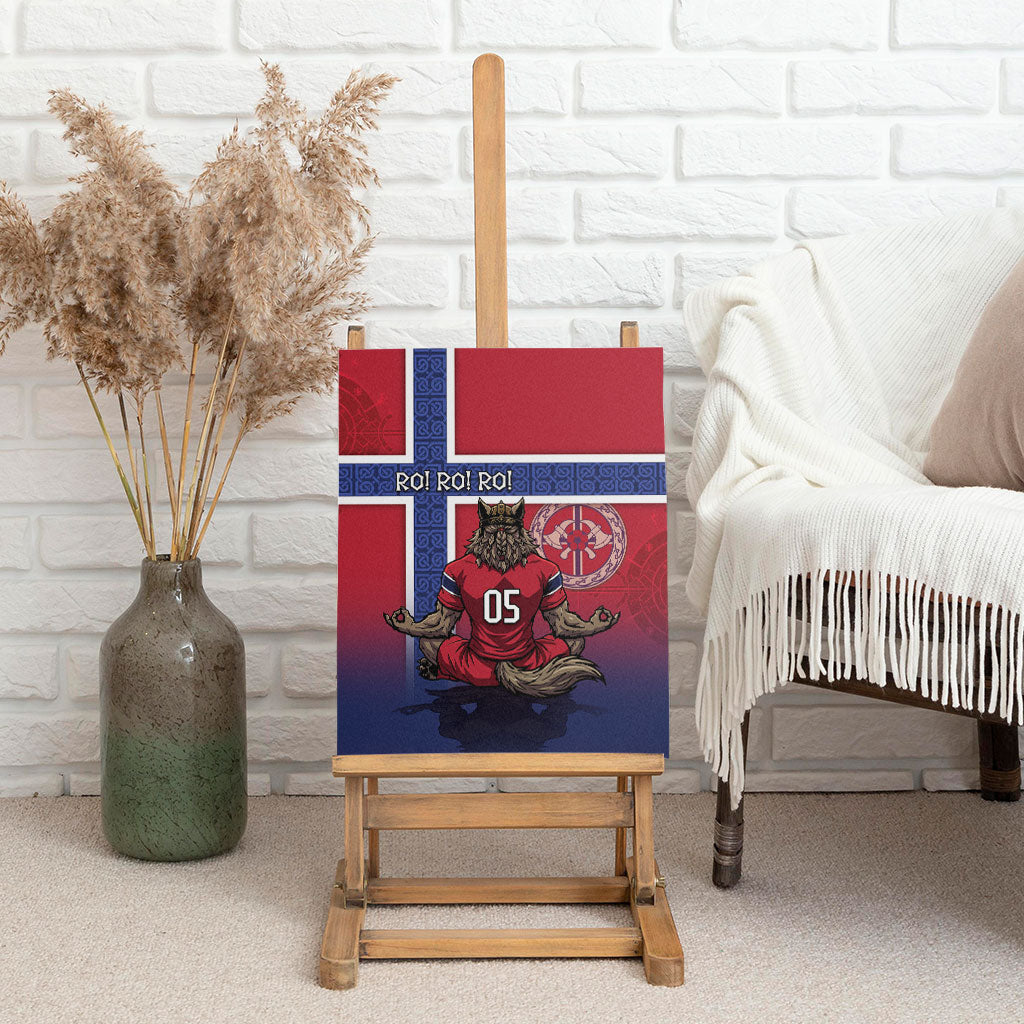 Custom Norway Football Canvas Wall Art Ro Ro Meditating Viking Wolf