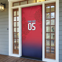 Custom Norway Football Door Cover Ro Ro Meditating Viking Wolf