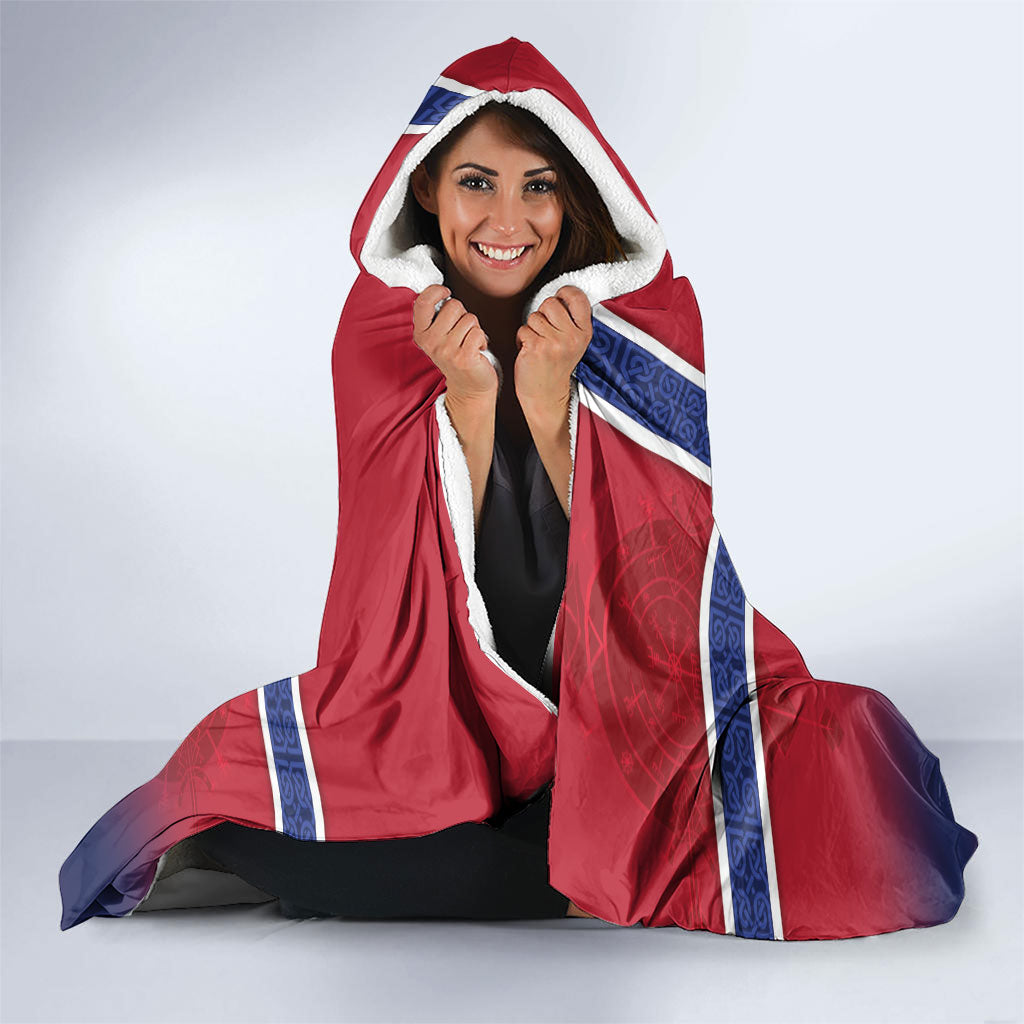 Custom Norway Football Hooded Blanket Ro Ro Meditating Viking Wolf