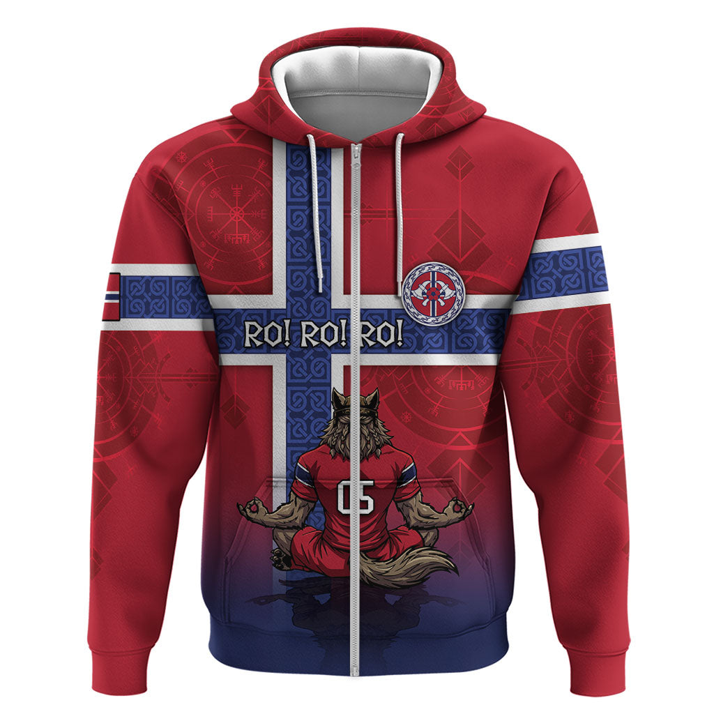 Custom Norway Football Hoodie Ro Ro Meditating Viking Wolf