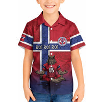 Custom Norway Football Kid Hawaiian Shirt Ro Ro Meditating Viking Wolf