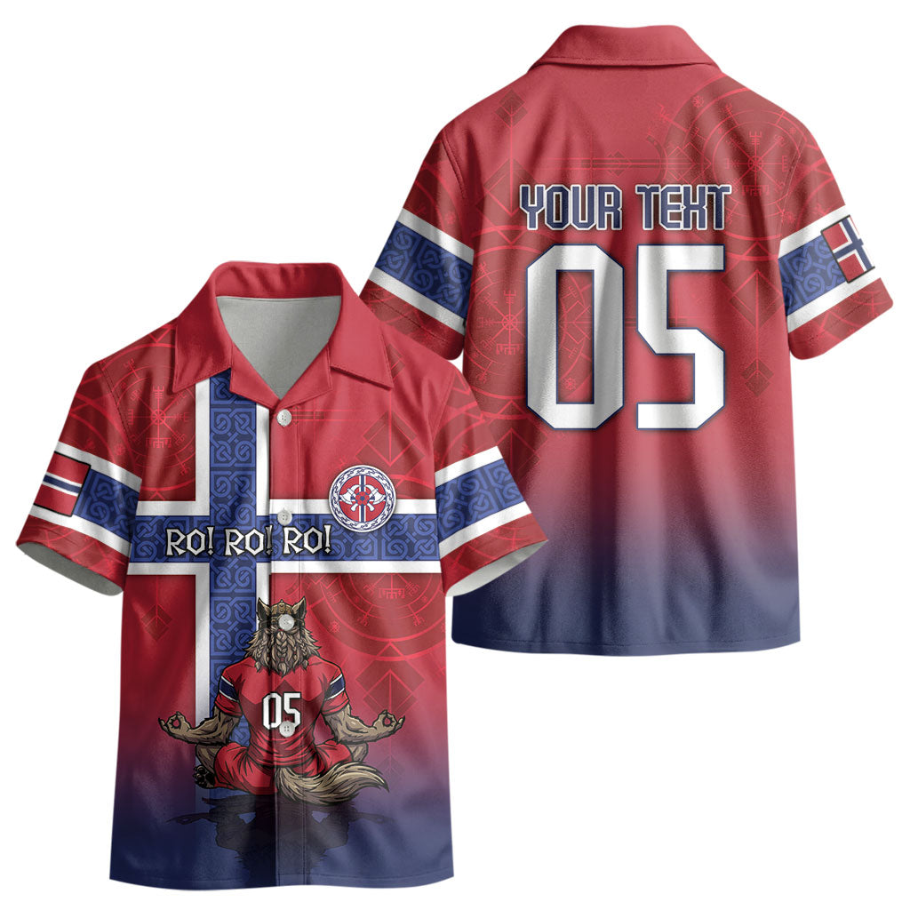 Custom Norway Football Kid Hawaiian Shirt Ro Ro Meditating Viking Wolf