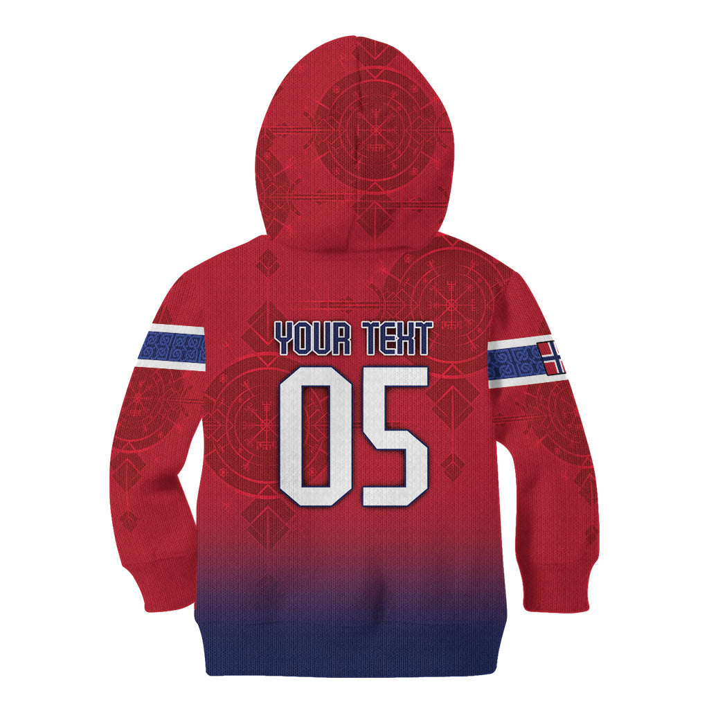 Custom Norway Football Kid Hoodie Ro Ro Meditating Viking Wolf