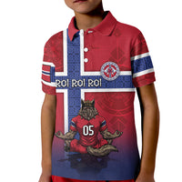 Custom Norway Football Kid Polo Shirt Ro Ro Meditating Viking Wolf