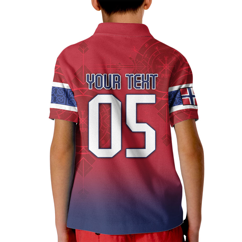 Custom Norway Football Kid Polo Shirt Ro Ro Meditating Viking Wolf