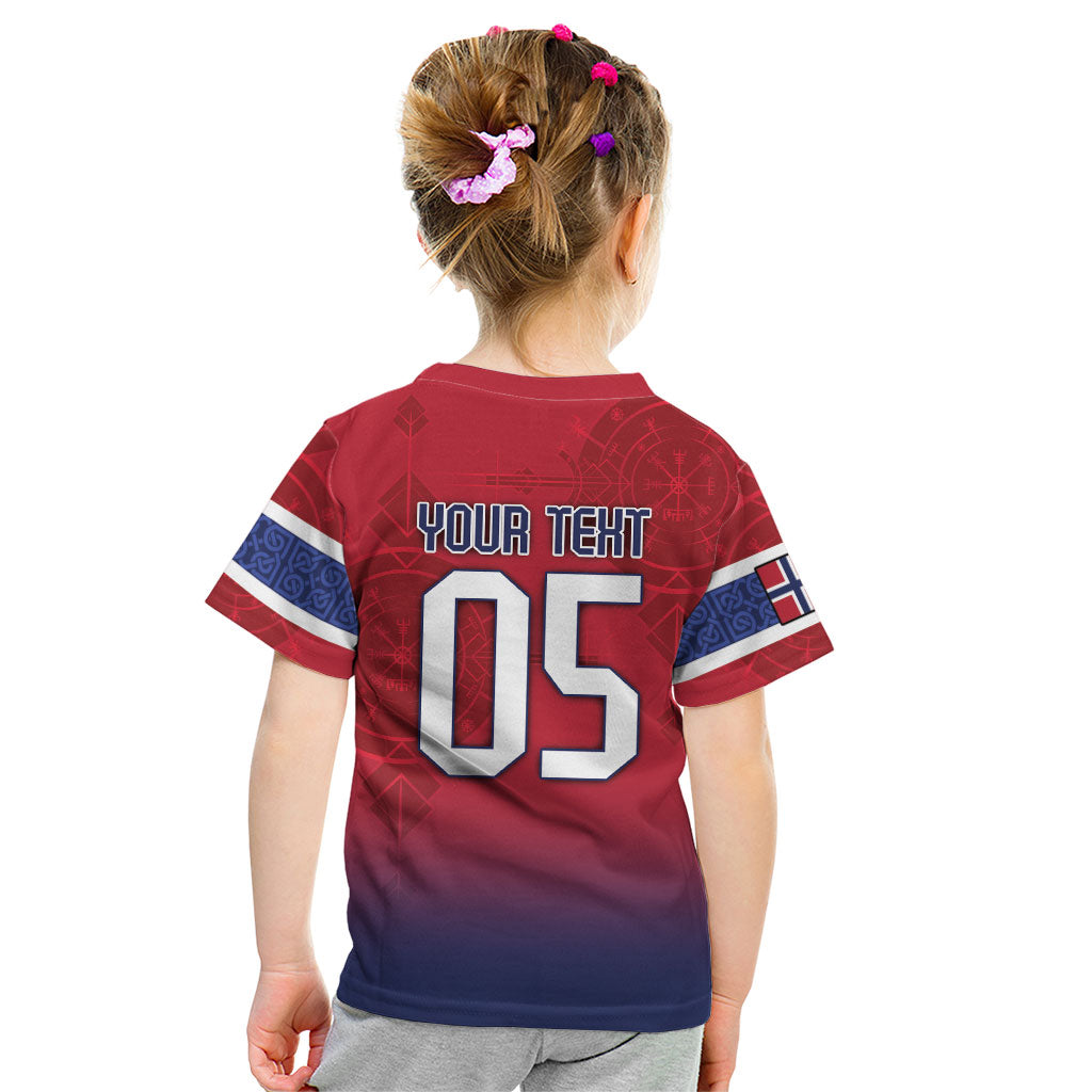 Custom Norway Football Kid T Shirt Ro Ro Meditating Viking Wolf
