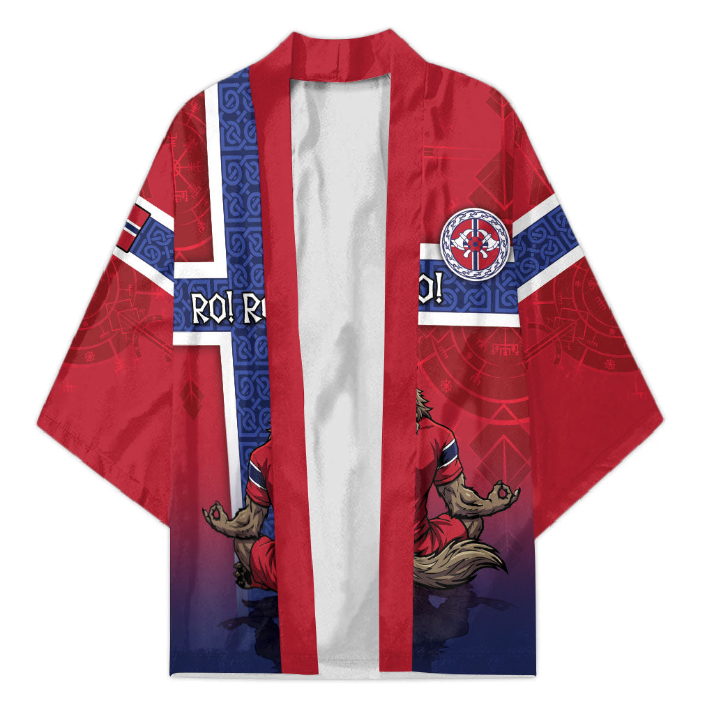 Custom Norway Football Kimono Ro Ro Meditating Viking Wolf