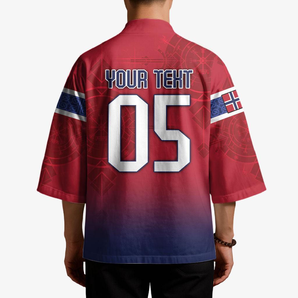 Custom Norway Football Kimono Ro Ro Meditating Viking Wolf