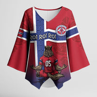 Custom Norway Football Kimono Sleeve Blouse Ro Ro Meditating Viking Wolf