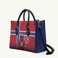 Custom Norway Football Leather Bag Ro Ro Meditating Viking Wolf