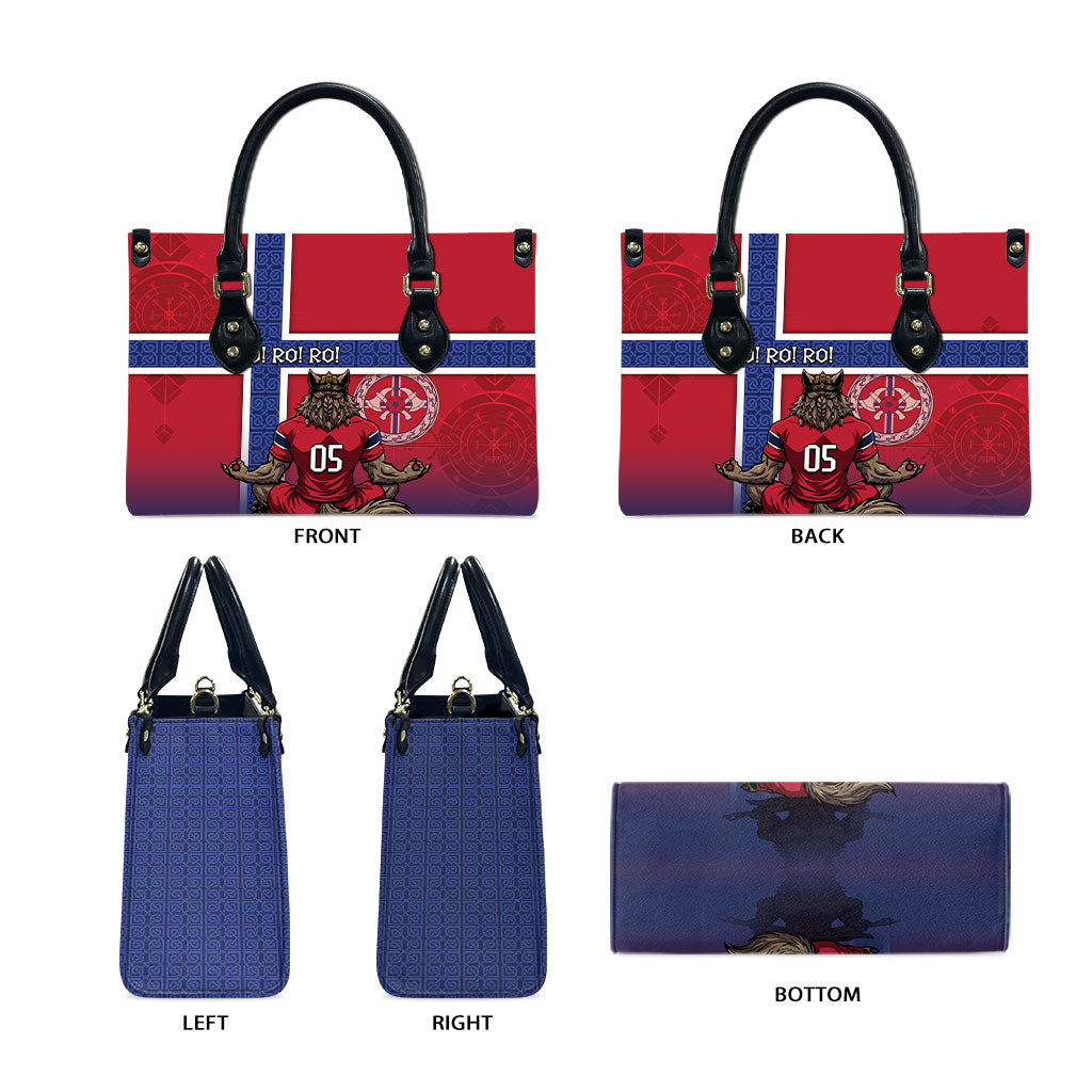 Custom Norway Football Leather Bag Ro Ro Meditating Viking Wolf