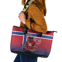 Custom Norway Football Leather Tote Bag Ro Ro Meditating Viking Wolf