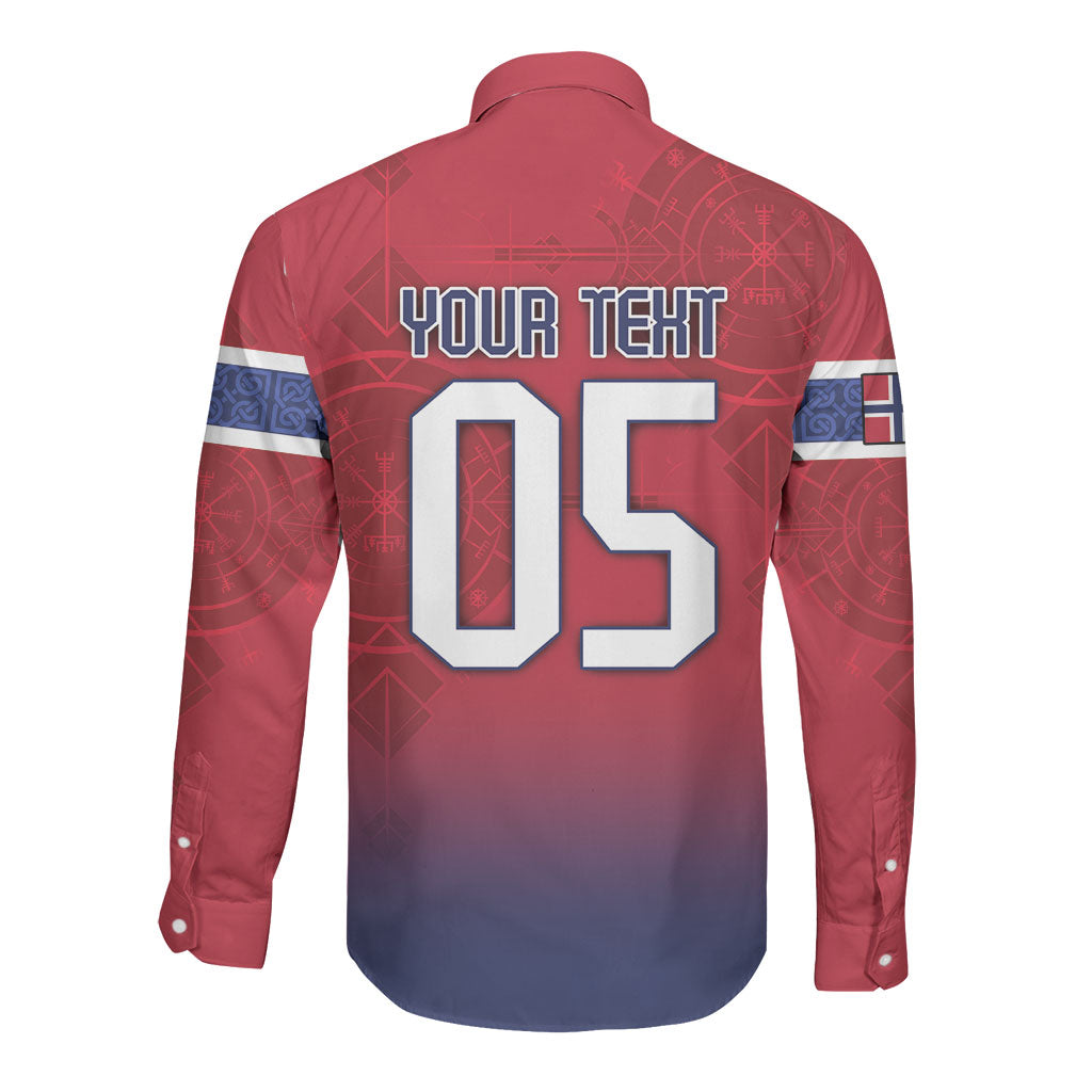 Custom Norway Football Long Sleeve Button Shirt Ro Ro Meditating Viking Wolf