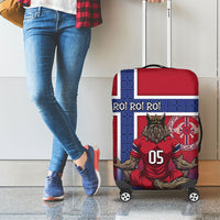 Custom Norway Football Luggage Cover Ro Ro Meditating Viking Wolf