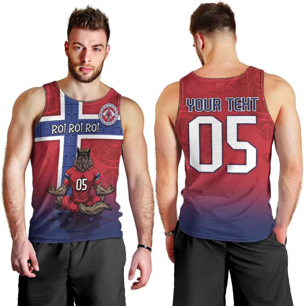 Custom Norway Football Men Tank Top Ro Ro Meditating Viking Wolf