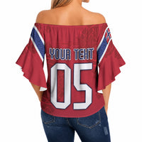 Custom Norway Football Off Shoulder Wrap Waist Top Ro Ro Meditating Viking Wolf