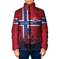 Custom Norway Football Padded Jacket Ro Ro Meditating Viking Wolf