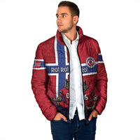 Custom Norway Football Padded Jacket Ro Ro Meditating Viking Wolf
