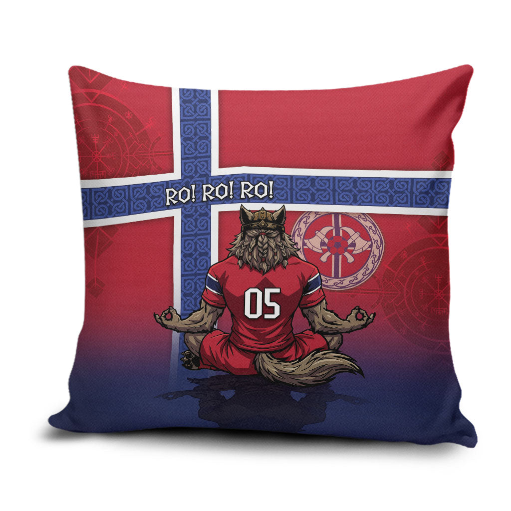 Custom Norway Football Pillow Cover Ro Ro Meditating Viking Wolf