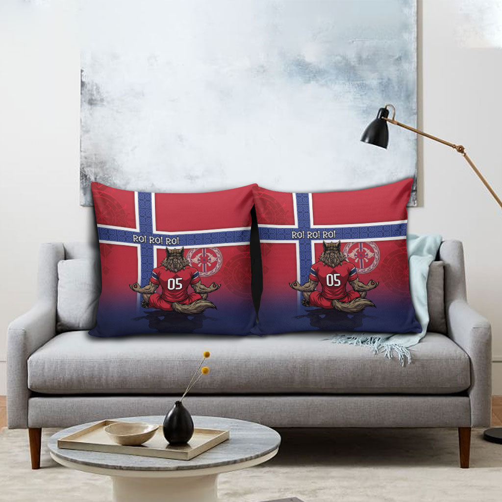 Custom Norway Football Pillow Cover Ro Ro Meditating Viking Wolf