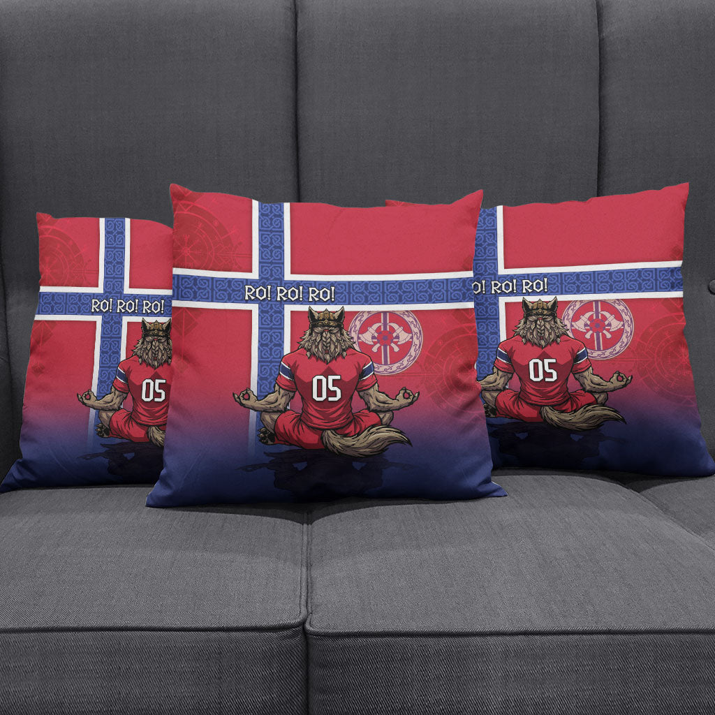 Custom Norway Football Pillow Cover Ro Ro Meditating Viking Wolf