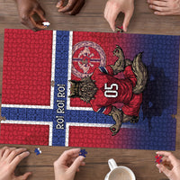 Custom Norway Football Puzzle Ro Ro Meditating Viking Wolf