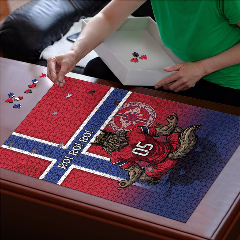 Custom Norway Football Puzzle Ro Ro Meditating Viking Wolf