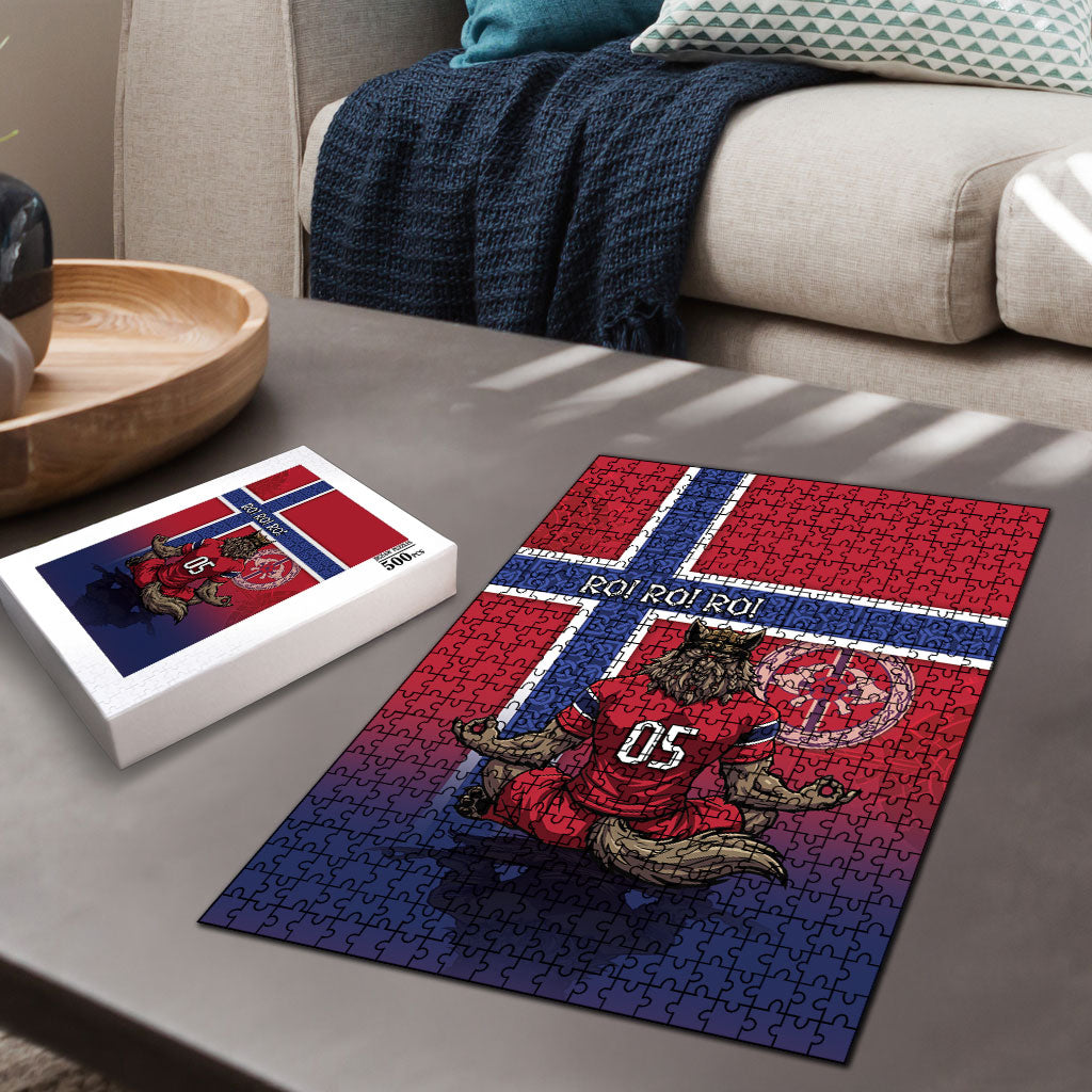 Custom Norway Football Puzzle Ro Ro Meditating Viking Wolf