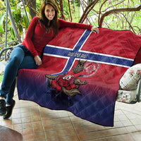 Custom Norway Football Quilt Ro Ro Meditating Viking Wolf