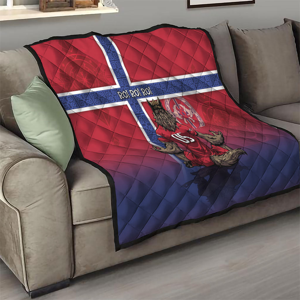 Custom Norway Football Quilt Ro Ro Meditating Viking Wolf