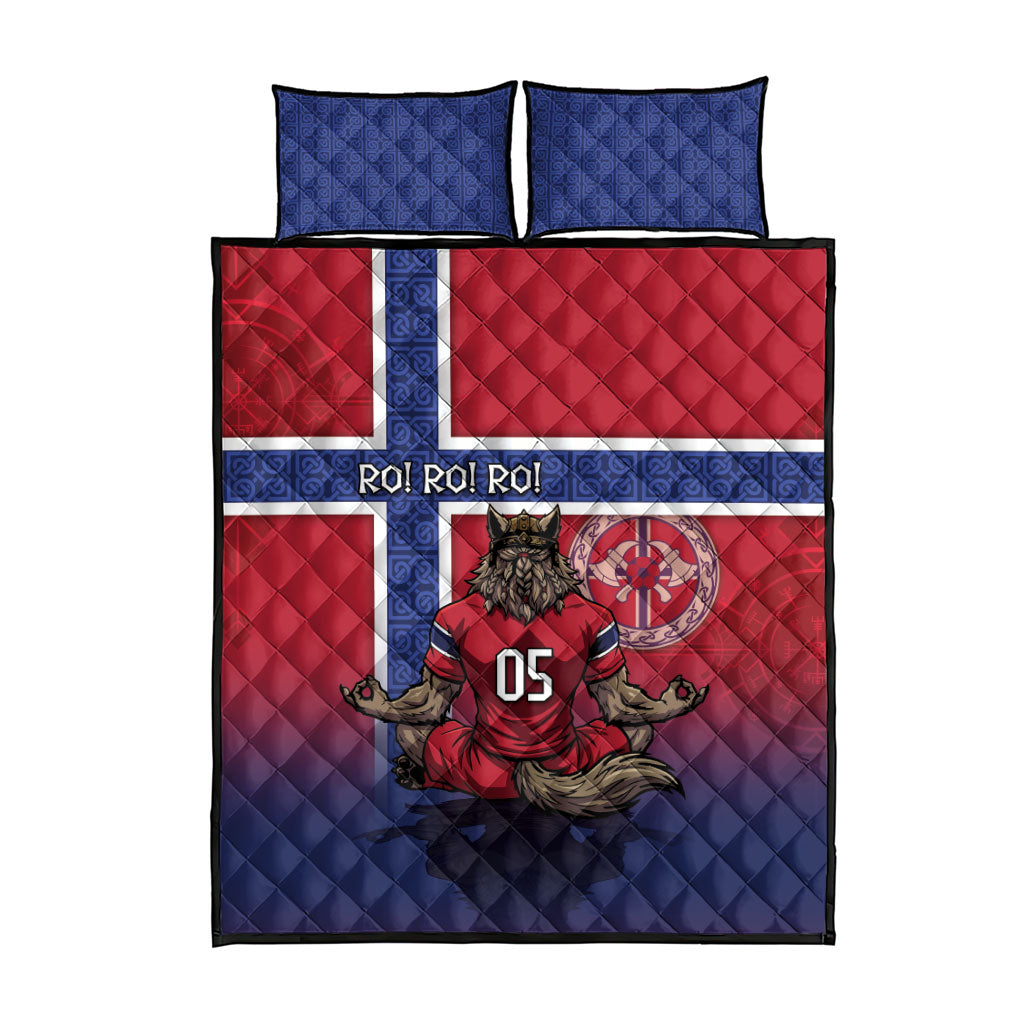 Custom Norway Football Quilt Bed Set Ro Ro Meditating Viking Wolf