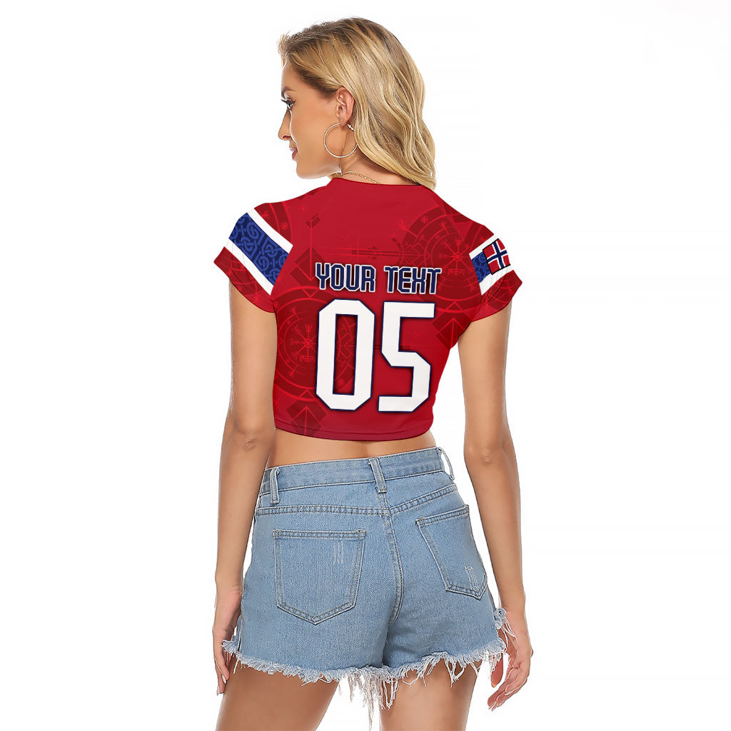 Custom Norway Football Raglan Cropped T Shirt Ro Ro Meditating Viking Wolf