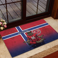 Custom Norway Football Rubber Doormat Ro Ro Meditating Viking Wolf