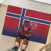 Custom Norway Football Rubber Doormat Ro Ro Meditating Viking Wolf