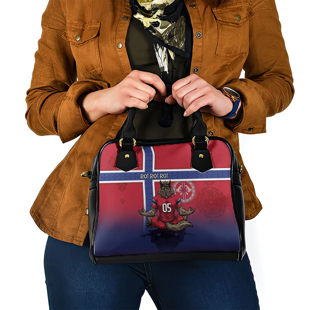 Custom Norway Football Shoulder Handbag Ro Ro Meditating Viking Wolf