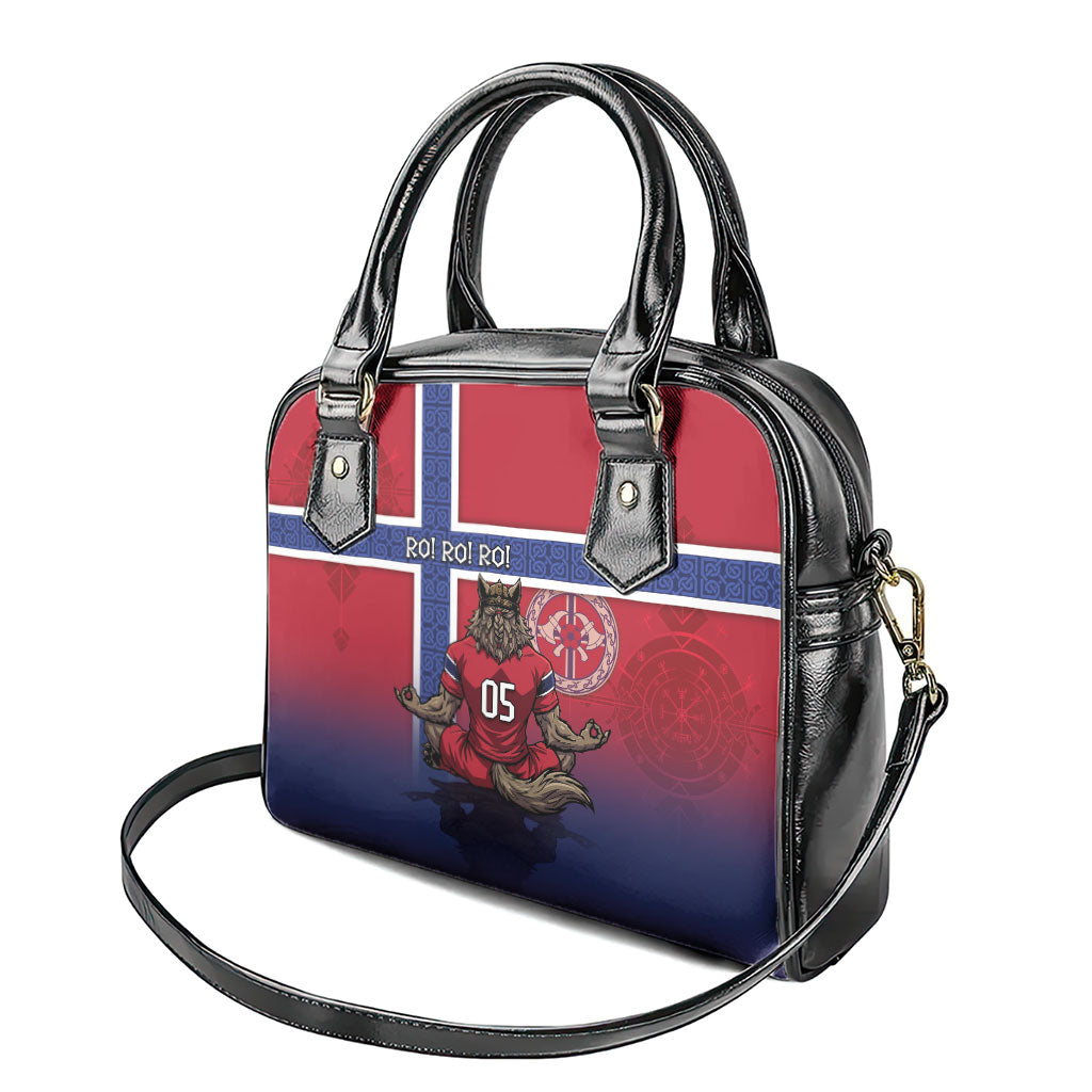Custom Norway Football Shoulder Handbag Ro Ro Meditating Viking Wolf