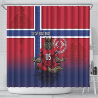 Custom Norway Football Shower Curtain Ro Ro Meditating Viking Wolf