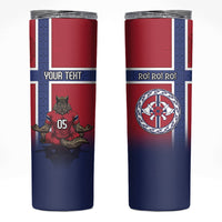 Custom Norway Football Skinny Tumbler Ro Ro Meditating Viking Wolf