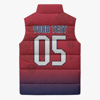 Custom Norway Football Sleeveless Puffer Jacket Ro Ro Meditating Viking Wolf