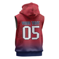 Custom Norway Football Sleeveless Zip Hoodie Ro Ro Meditating Viking Wolf