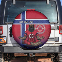 Custom Norway Football Spare Tire Cover Ro Ro Meditating Viking Wolf