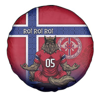 Custom Norway Football Spare Tire Cover Ro Ro Meditating Viking Wolf
