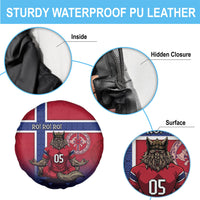 Custom Norway Football Spare Tire Cover Ro Ro Meditating Viking Wolf