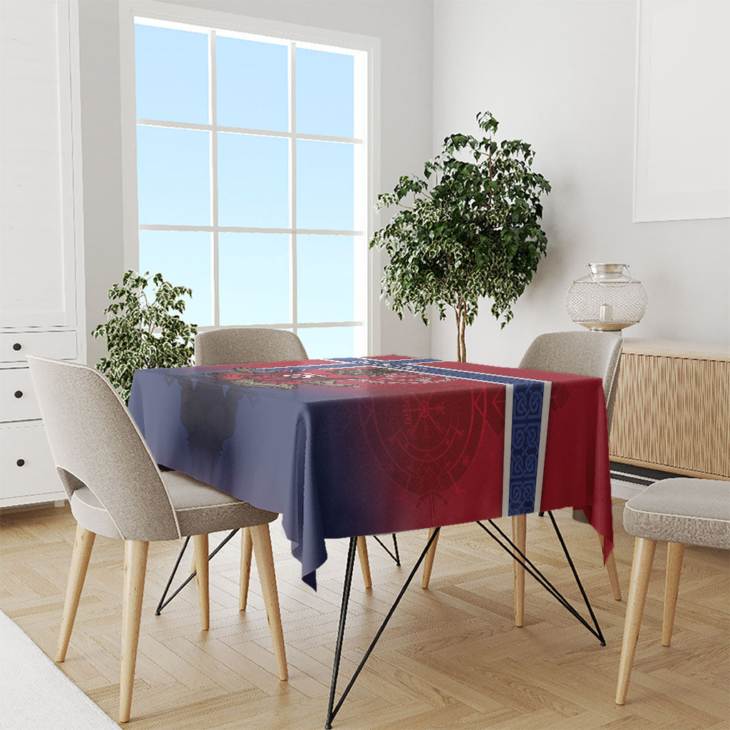 Custom Norway Football Tablecloth Ro Ro Meditating Viking Wolf