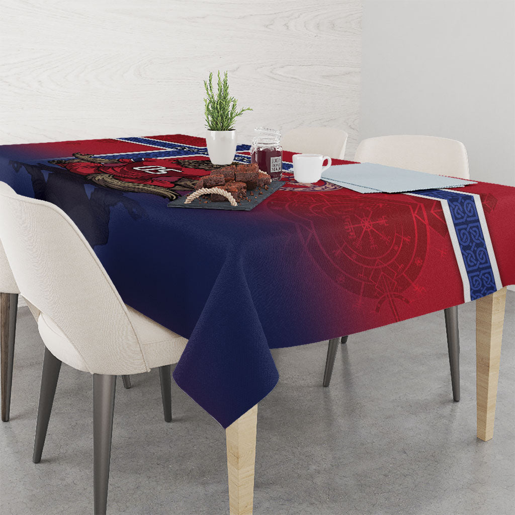 Custom Norway Football Tablecloth Ro Ro Meditating Viking Wolf