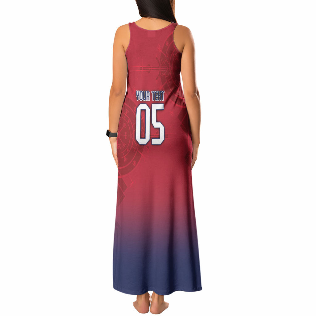 Custom Norway Football Tank Maxi Dress Ro Ro Meditating Viking Wolf
