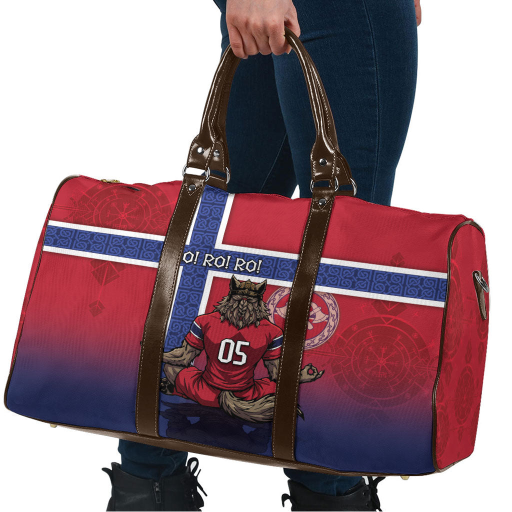 Custom Norway Football Travel Bag Ro Ro Meditating Viking Wolf